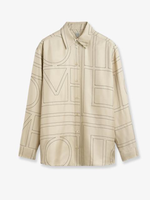 TOTEME Toteme Classic Pajamas Organic Silk Shirt Beige