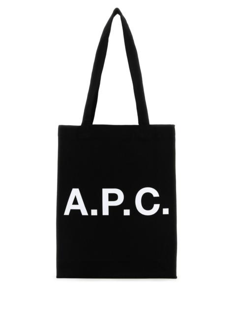 A.P.C. Black canvas Lou shopping bag