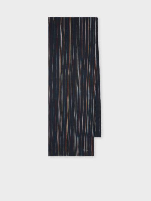 Paul Smith Dark Blue 'Signature Stripe' Scarf