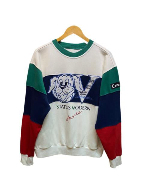 Vintage Embroidered Carlo Valentino Color Block Sweatshirt