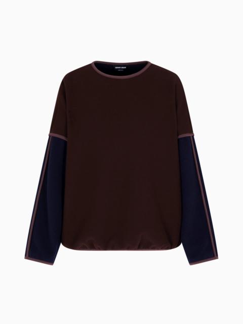 GIORGIO ARMANI VIRGIN WOOL AND CASHMERE JERSEY SWEATSHIRT