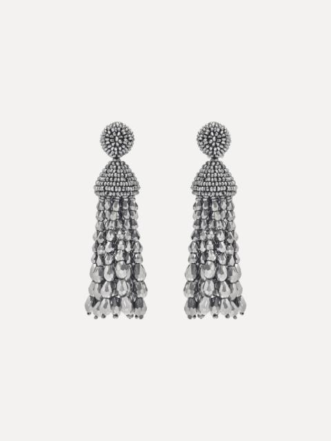 Oscar de la Renta BEADED CHANDELIER CLIP-ON EARRINGS