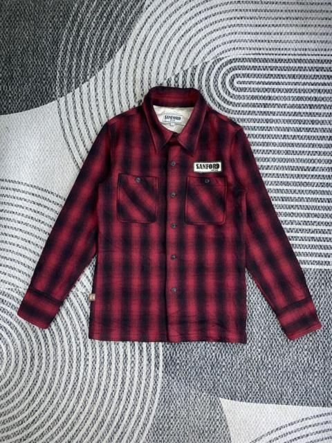 Other Designers Japanese Brand - Vintage Sanford Red Checked Relaxed Fit Flannel Shirt