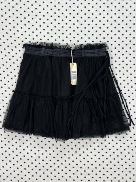 Diesel Diesel Black Mesh Layered Mini Skirt w/ Multi Drawstrings
