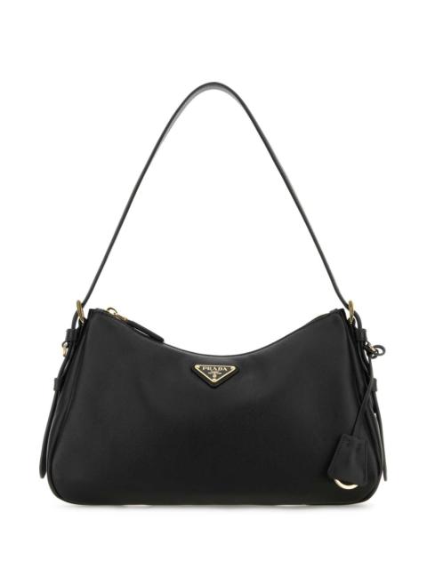 Prada Prada Women Black Leather Medium Aimee Shoulder Bag