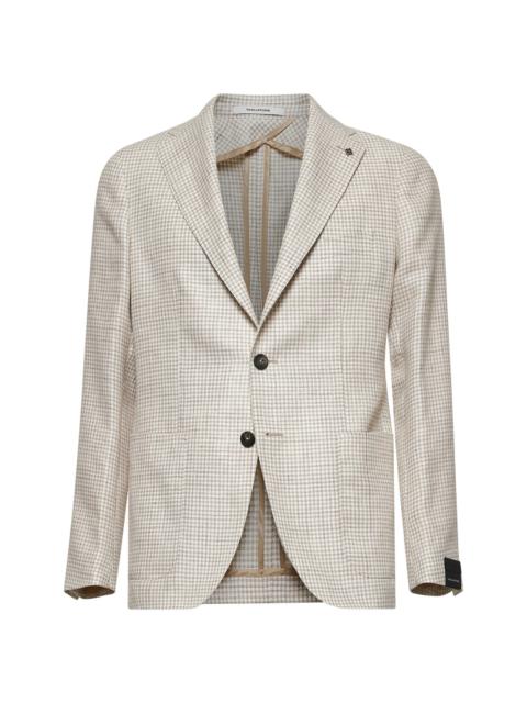 TAGLIATORE - Tagliatore Men Beige Houndstooth Montecarlo Blazer