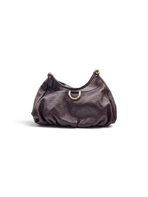 GUCCI Abbey D-Ring Guccissima Leather Brown Shoulder Bag 189833
