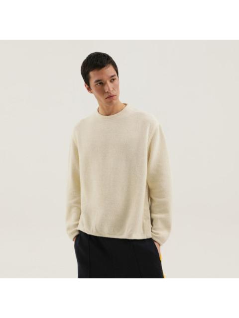 Other Designers 1989 Studio White Ribbed Sweater With Slits Men