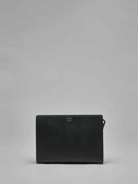 Valentino VLogo Signature Grainy Calfskin Pouch