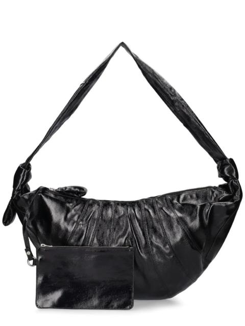 Lemaire LEMAIRE Croissant Large Black Coated Cotton Crossbody