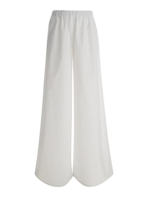 Max Mara Max Mara Women White Wide Leg Navigli Trousers In Cotton Woman