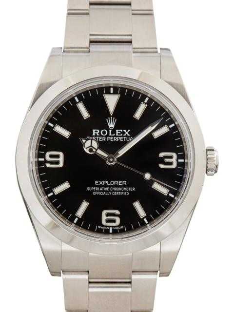 ROLEX Used Rolex Explorer Black Arabic Dial Ref 214270 Oyster Band