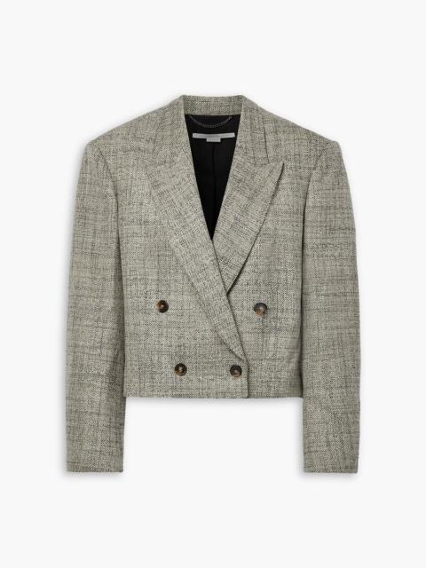 Stella McCartney Cropped double-breasted wool-tweed blazer