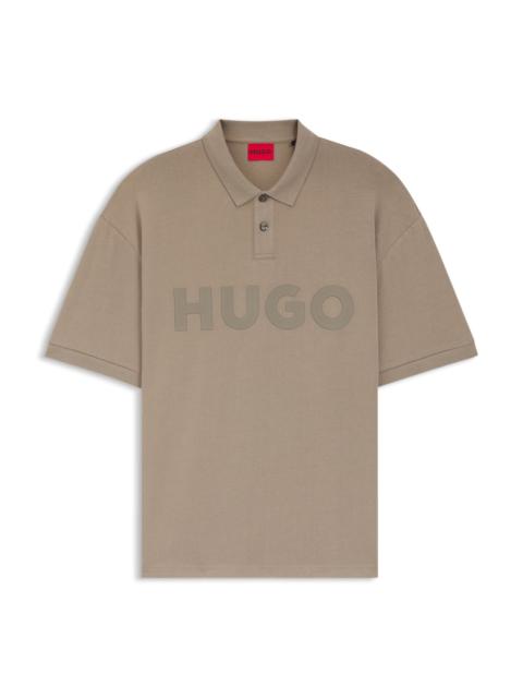 HUGO OVERSIZE-FIT POLO SHIRT IN COTTON WITH TONAL LOGO