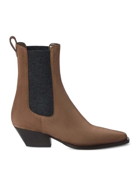 Brunello Cucinelli Brunello Cucinelli Women Chelsea Boot In Suede With Precious Loop Detail
