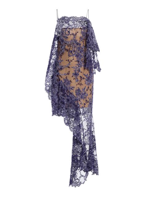 CHRISTOPHER ESBER Iris Floating Lace Suspend Mini Dress purple