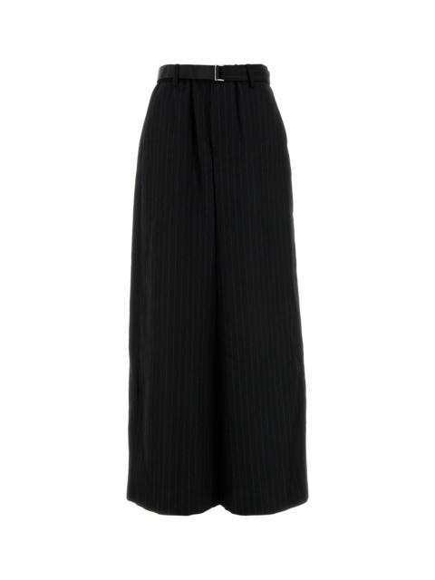 sacai Embroidered wool wide-leg pant