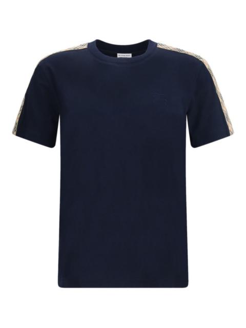 Burberry Burberry Men Check Motif Cotton T-Shirt