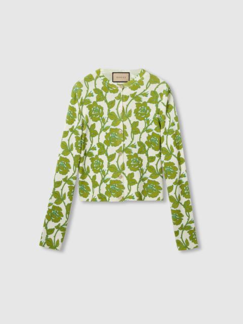 GUCCI Gucci Floral Print Fine wool Silk Cardigan