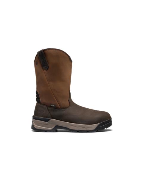 KEEN Men's Flatland Pull-On Waterproof Work Boot (Soft Toe)