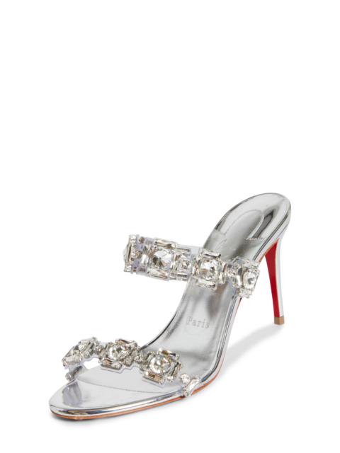 Christian Louboutin Christian Louboutin Just Jewel Crystal Embellished Stiletto Sandal in Crystal/Silver at Nordstrom