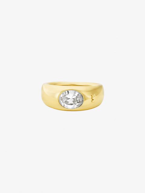 MICHAEL KORS Precious Metal-Plated Cubic Zirconia Signet Ring
