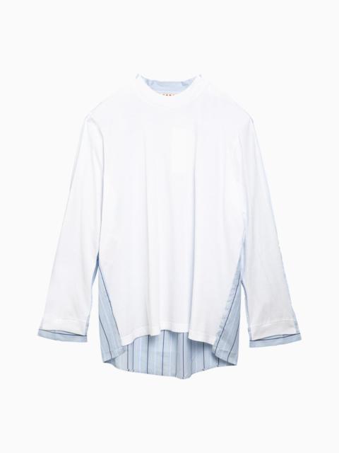 Marni White T Shirt With Cotton Shirt Insert