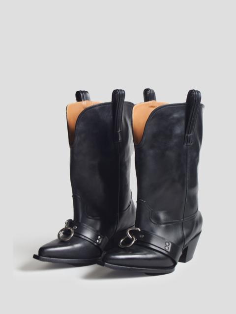 R13 RINGED LOW RIDER COWBOY BOOT - BLACK