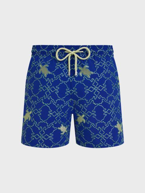 Vilebrequin MEN SWIM SHORTS EMBROIDERED TURTLES NET - LIMITED EDITION