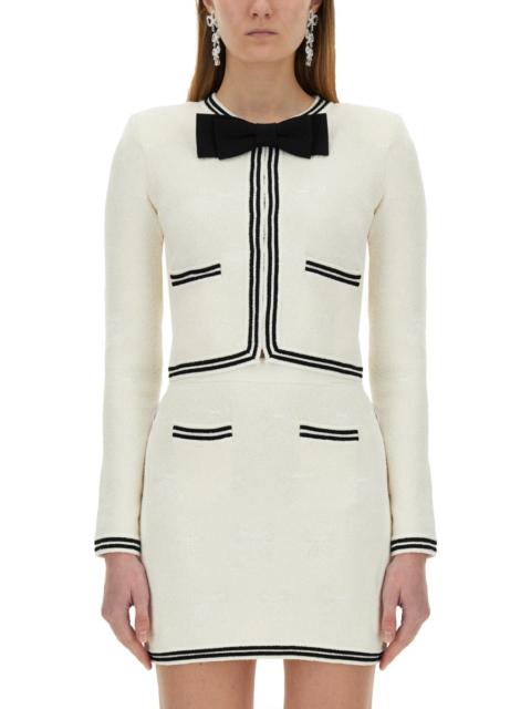 self-portrait Self-Portrait Women Jacquard Cardigan With Bow
