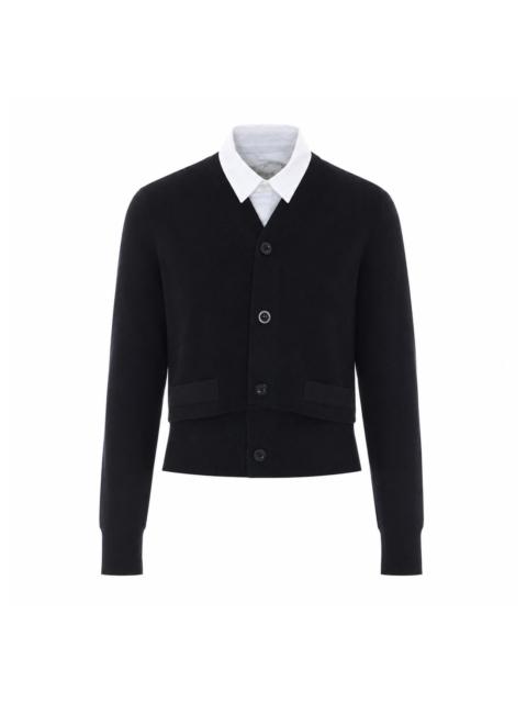 sacai Sacai Women Poplin X Cotton Knit Cardigan