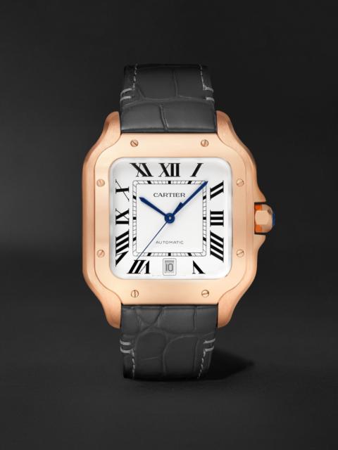 Cartier Santos de Cartier Large Automatic 39.8mm Interchangeable 18-Karat Gold and Alligator Watch, Ref. No.