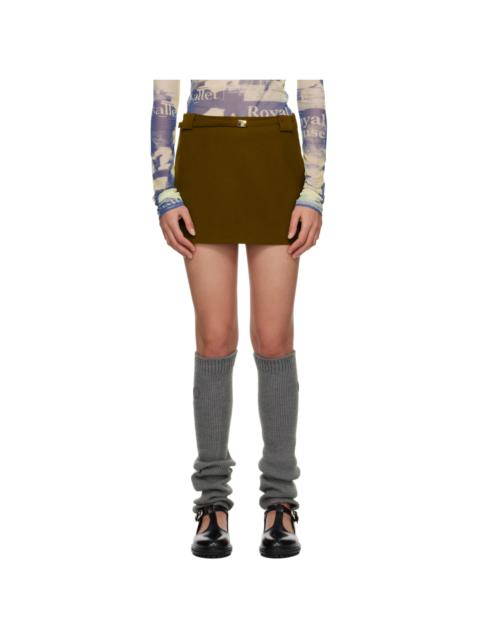 OPEN YY Khaki Belted Miniskirt