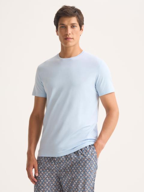 Derek Rose Men's T-Shirt Basel Micro Modal Stretch Light Blue
