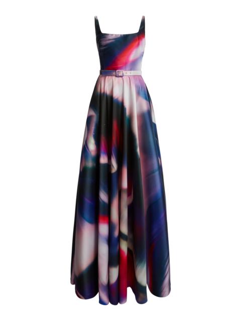 ZUHAIR MURAD Mikado Aurora-Printed Gown multi