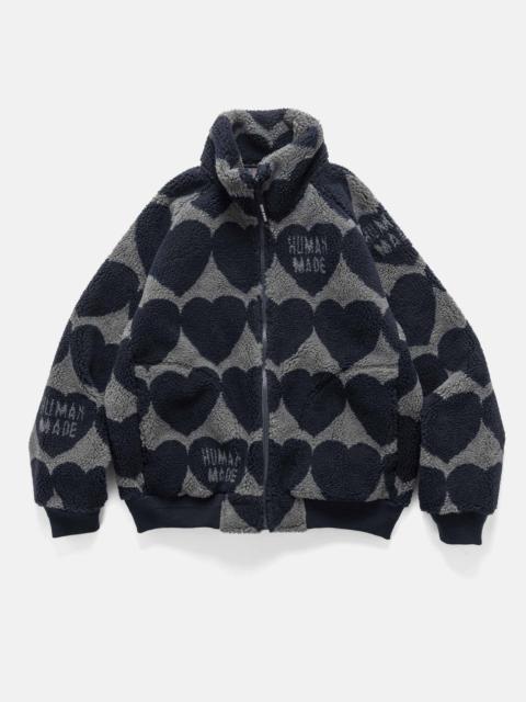 Human Made Heart Fleece Jacket Navy