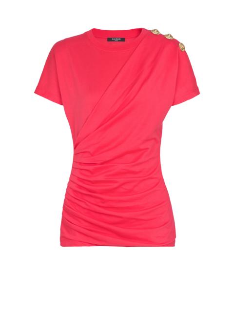 Balmain Draped T-shirt with buttons