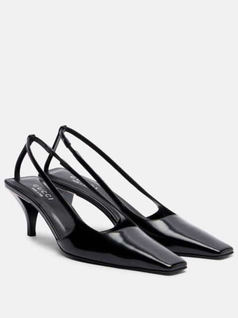 GUCCI Leather slingback pumps