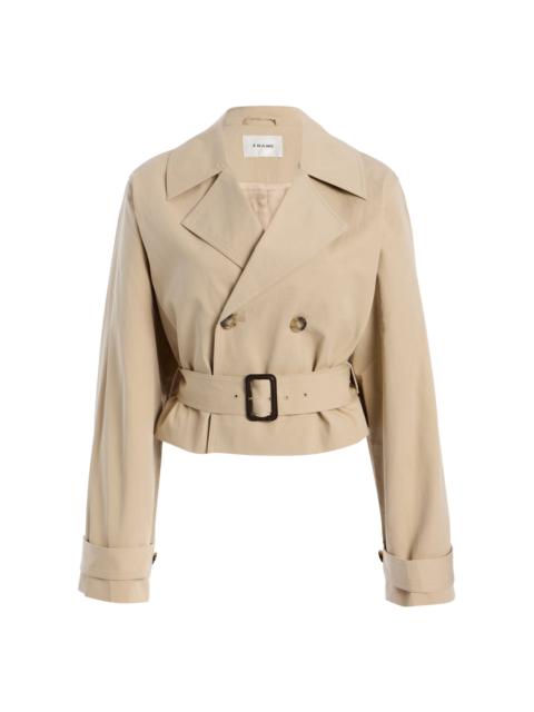 FRAME The Uniform Cotton Trench Jacket neutral