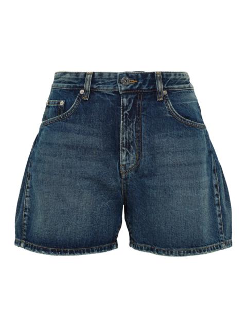 We11done Navy Womens Tuck Detail Shorts