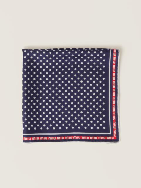 Miu Miu Printed twill scarf