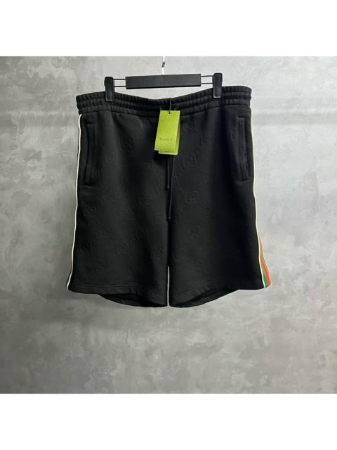 GUCCI Gucci Black Logo Jacquard Drawstring Knit Bermuda Shorts