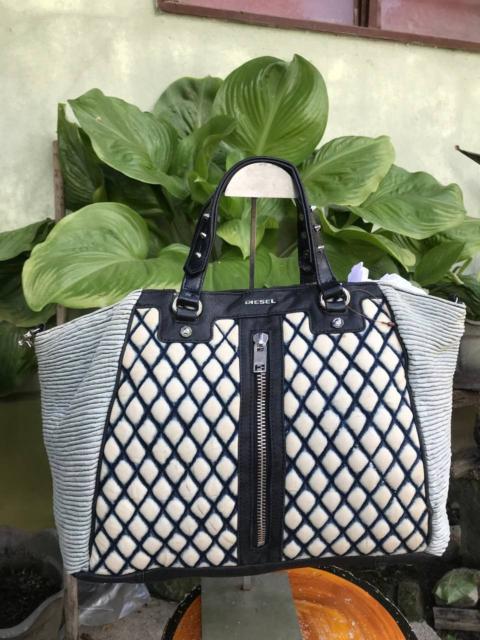 Diesel Diesel Tote Bag Denim Leather Chuck Zip Studs