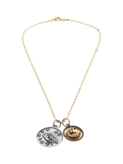 BALENCIAGA Horoscope Aquarius Necklace in Gold/silver