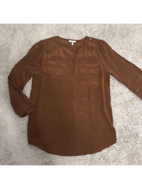 Joie Cognac Silk Blouse