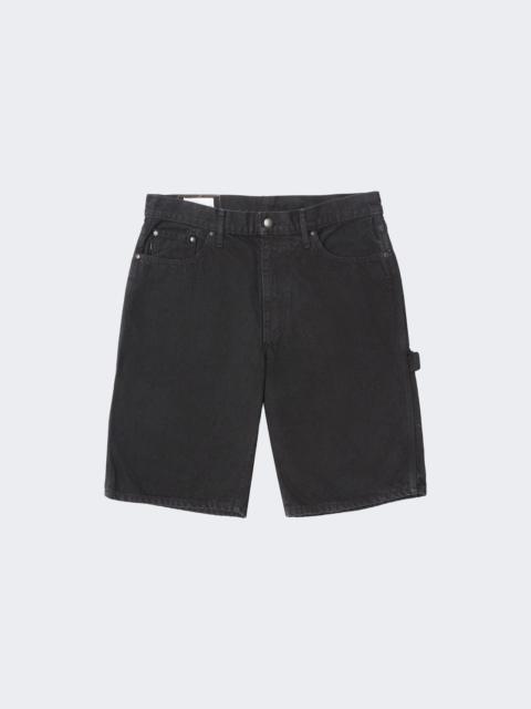vowels Overdyed Painter Shorts Black