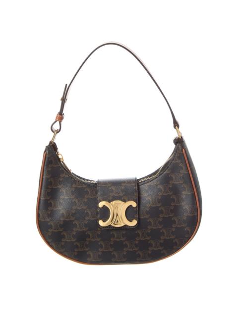 CELINE CELINE Ava Medium Triomphe Coated Canvas & Leather Shoulder Bag