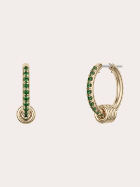 Spinelli Kilcollin Ara 18K Gold Emerald Hoop Earrings