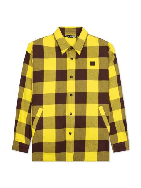 Acne Studios CHECK PADDED OVERSHIRT - YELLOW/BROWN