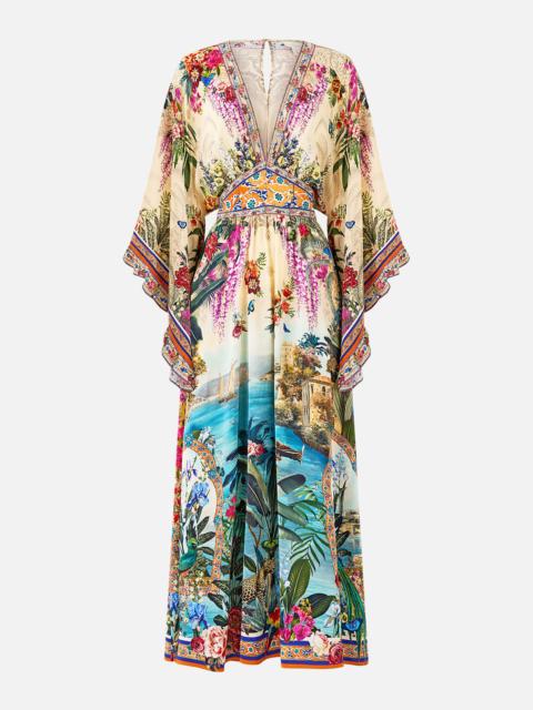 CAMILLA WAISTED DRESS WITH KIMONO SLEEVE